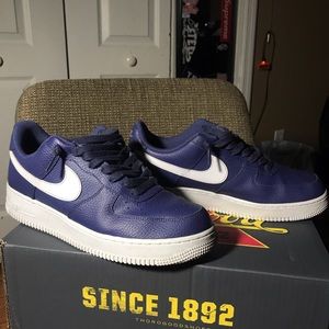 Navy Blue & White Air Force 1s
